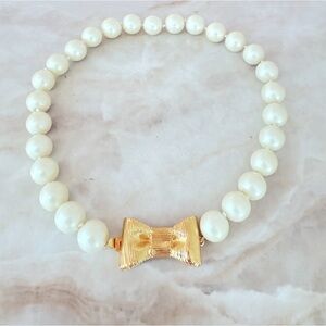 Kate Spade All wrapped up in pearls gold necklace